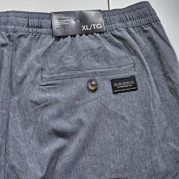 Silver Jeans Ashton Joggers Mens XL Gray Drawstrings Pockets Logo Stretch Active - Picture 12 of 14
